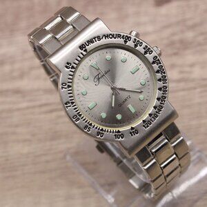 Fondini Watch Mens Silver Tone Stainless Steel Classic Round Quartz Silver Dial